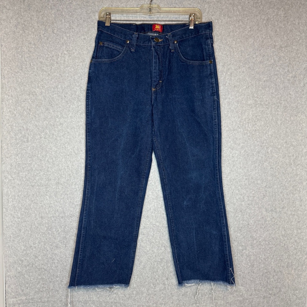 Wrangler 36MWZ Jeans Mens 32x32 Dark Blue Cowboy Rodeo Slim Fit‎ Western